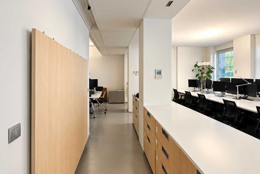 Corridoio luminoso in ufficio moderno