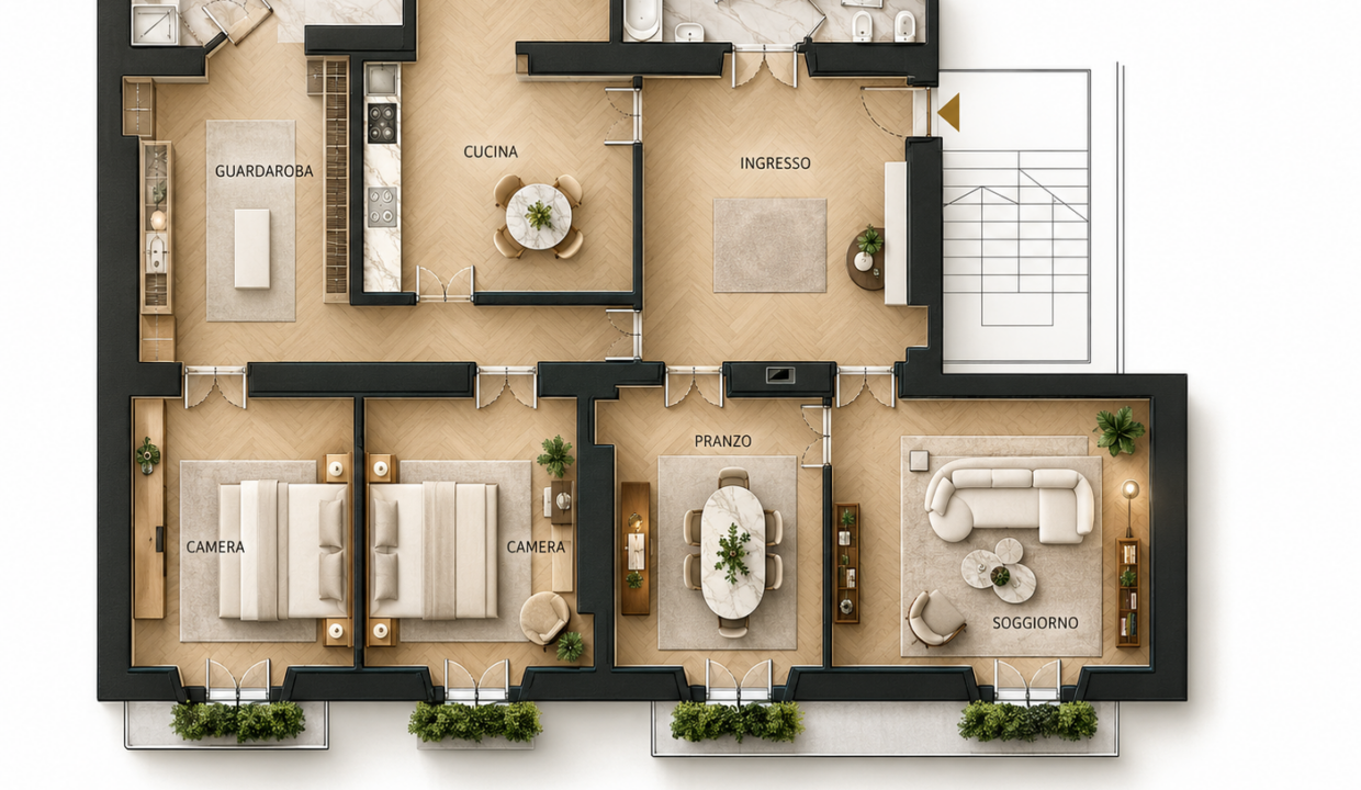 Planimetria di lusso contemporanea