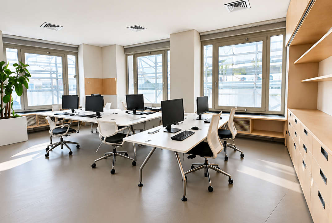 Ufficio moderno luminoso e minimalista